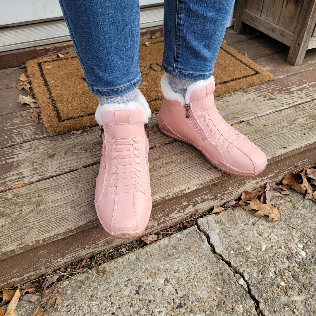 Teresa | Plush-Lined Side Zip Ankle Snow Boots