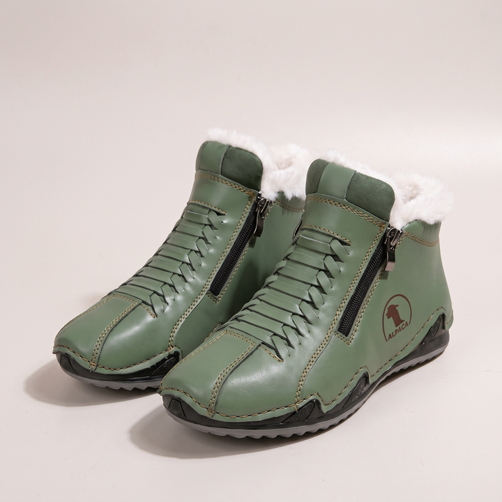Teresa | Plush-Lined Side Zip Ankle Snow Boots