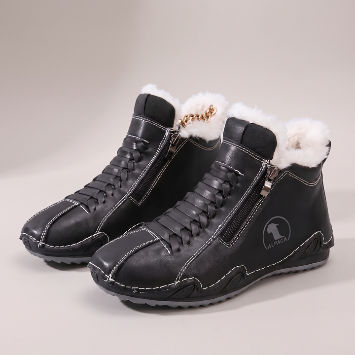 Teresa | Plush-Lined Side Zip Ankle Snow Boots