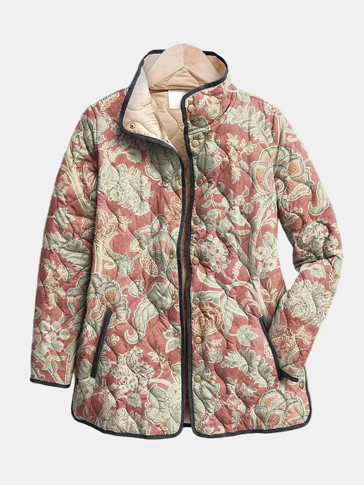Teresa | Polished Quilted Floral Print Puffer Jacket
