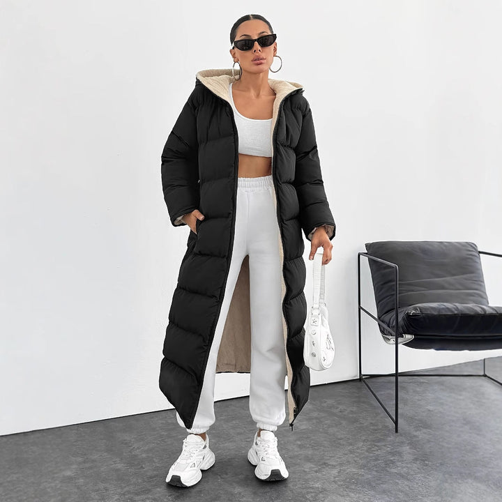 Teresa | Stylish Longline Hooded Maxi Puffer Jacket