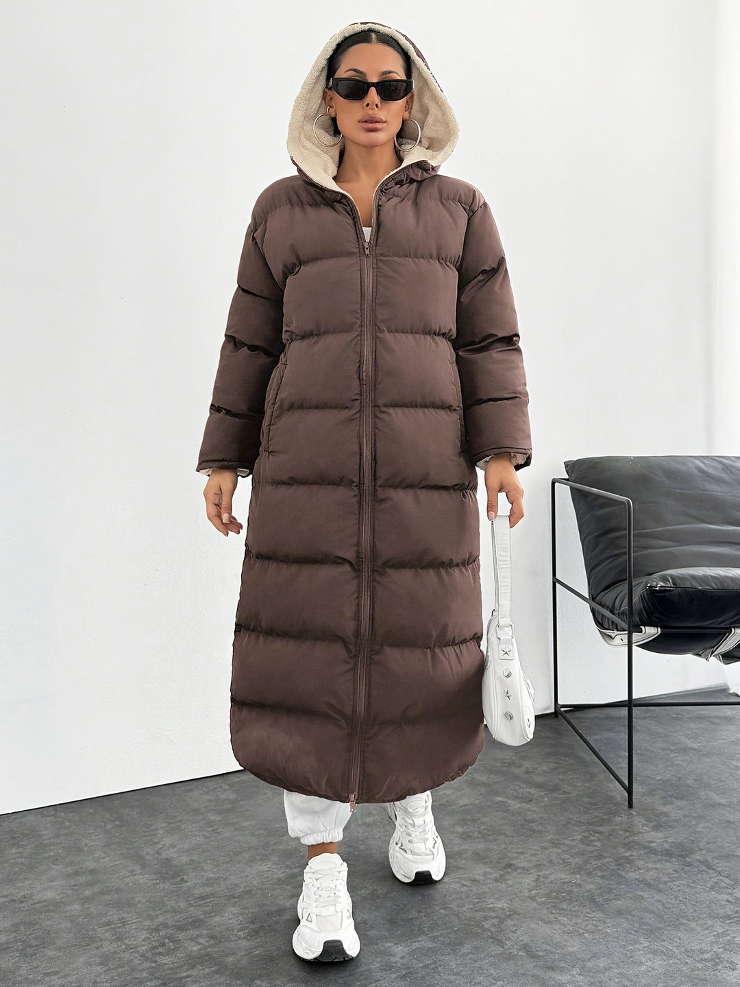 Teresa | Stylish Longline Hooded Maxi Puffer Jacket