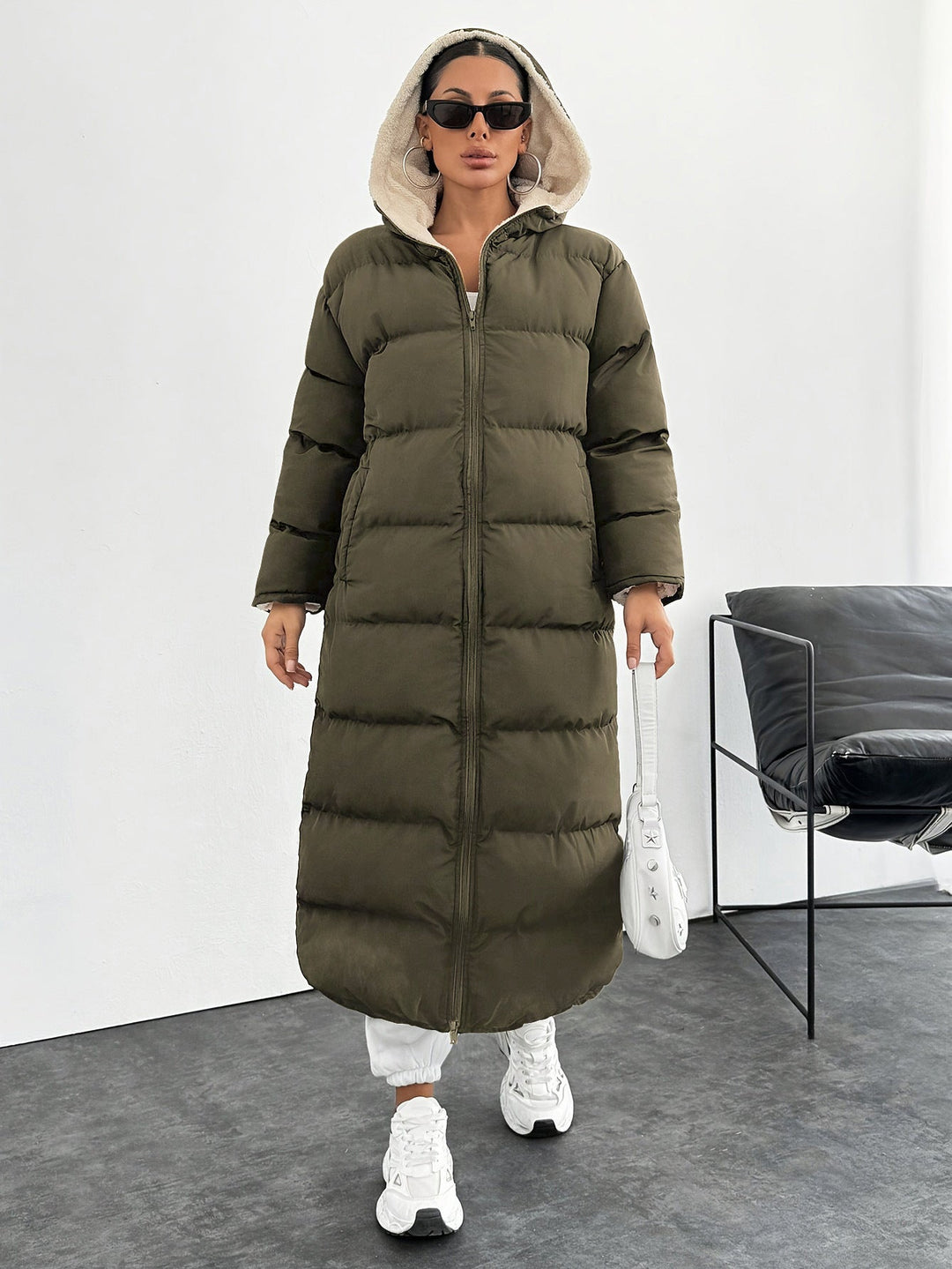 Teresa | Stylish Longline Hooded Maxi Puffer Jacket