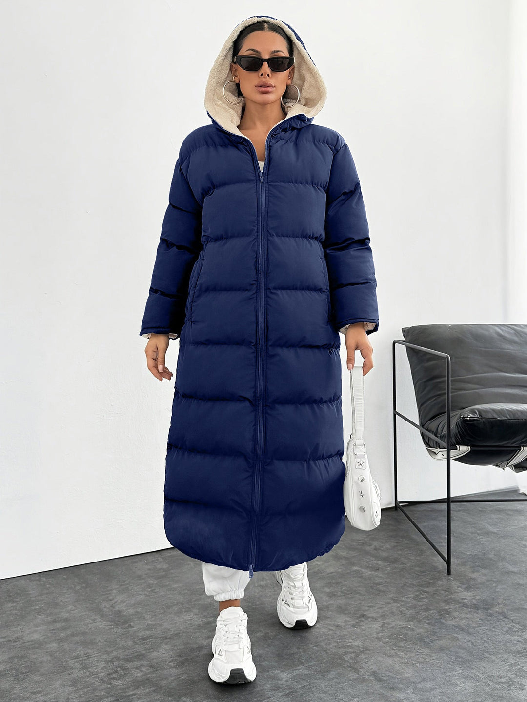 Teresa | Stylish Longline Hooded Maxi Puffer Jacket