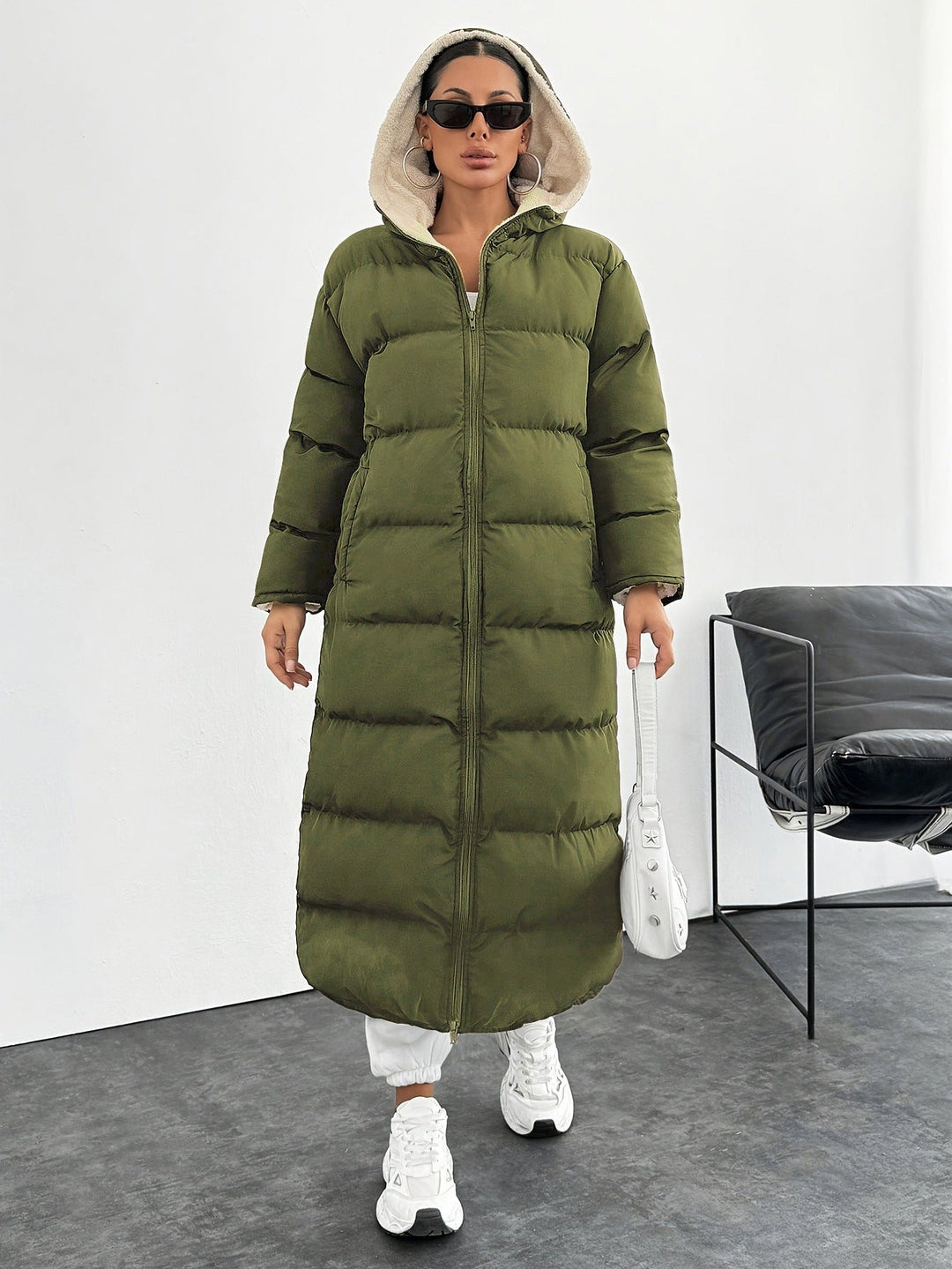 Teresa | Stylish Longline Hooded Maxi Puffer Jacket