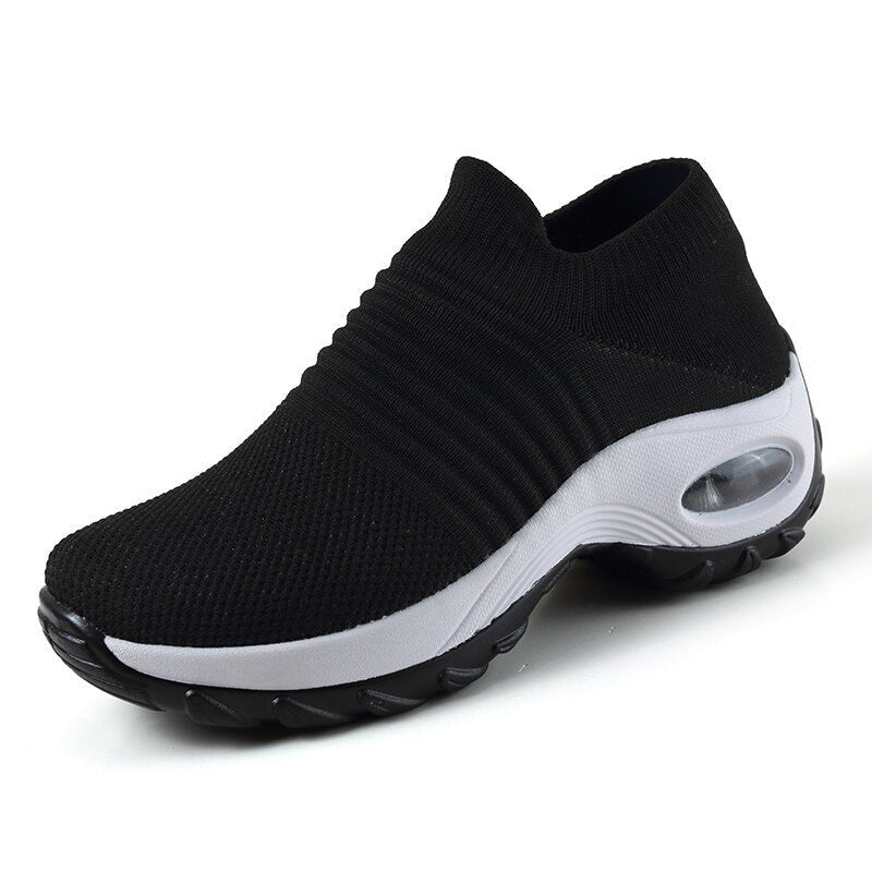 Theresa | Ribbed Slip-On Supportive Walking Shoes