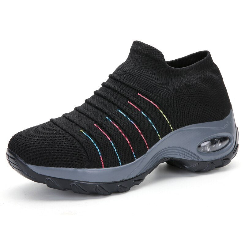 Theresa | Ribbed Slip-On Supportive Walking Shoes