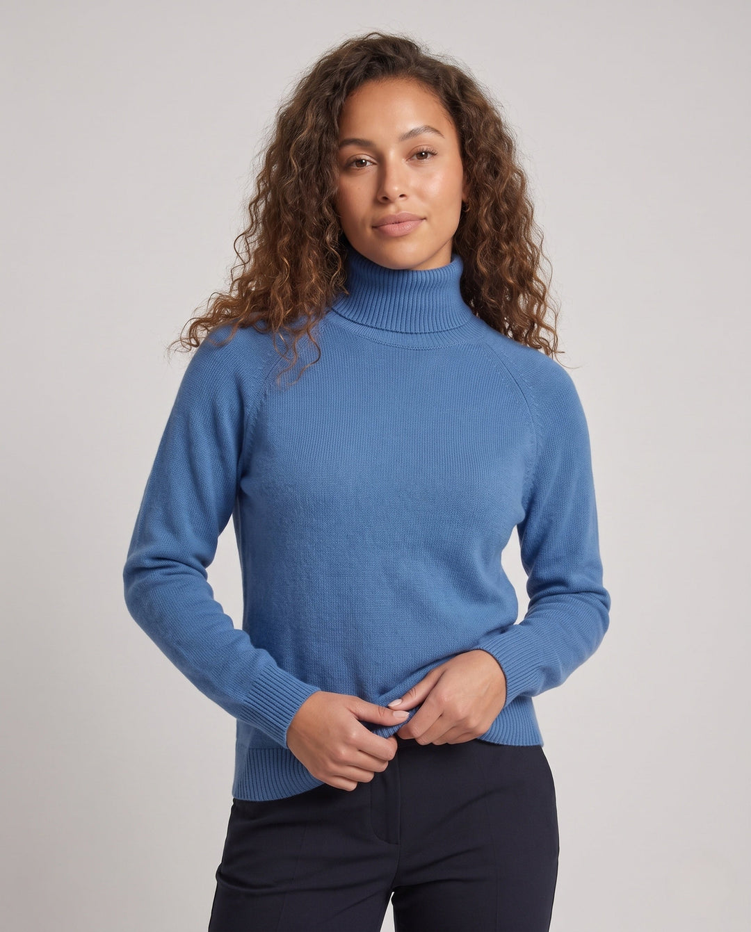 Theresa | Timeless Fine Knit Raglan Turtleneck Sweater