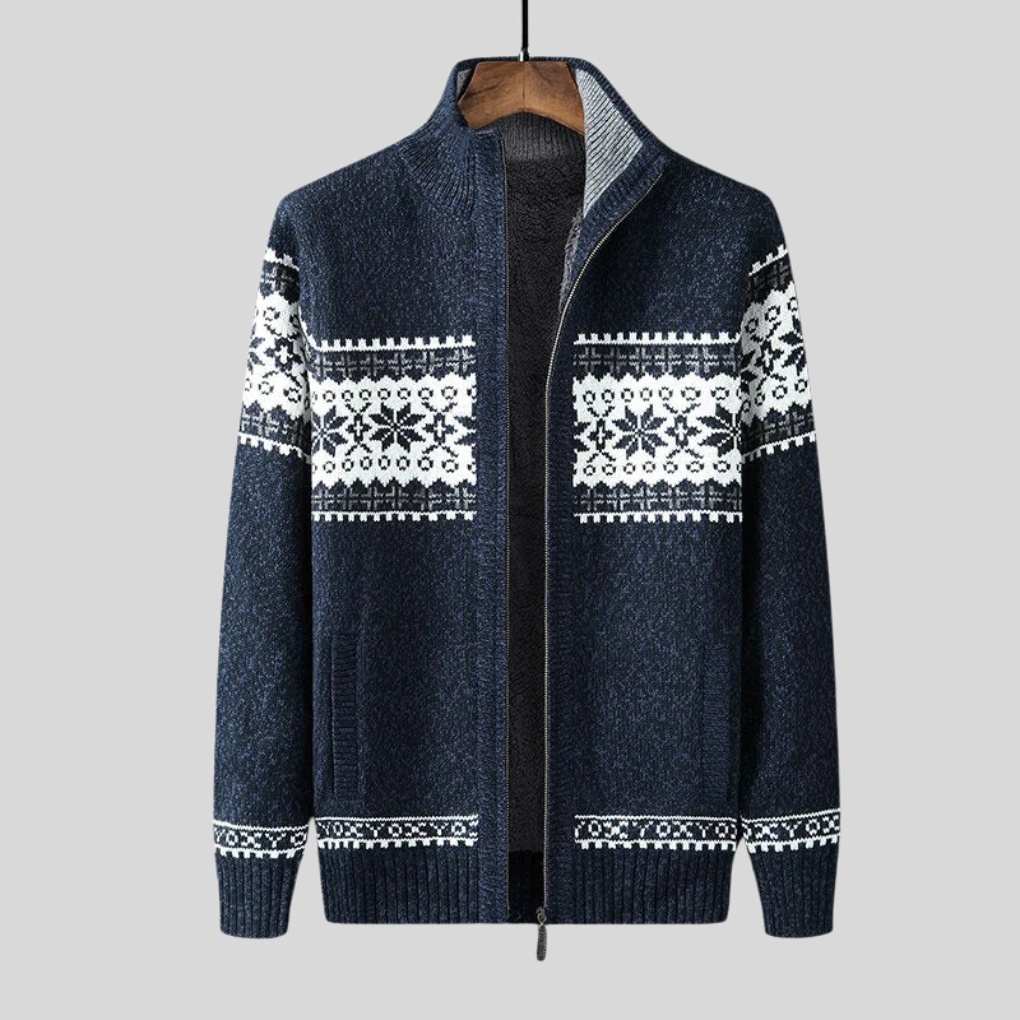 Thomas | Fair Isle Zip Up Mens Christmas Sweater