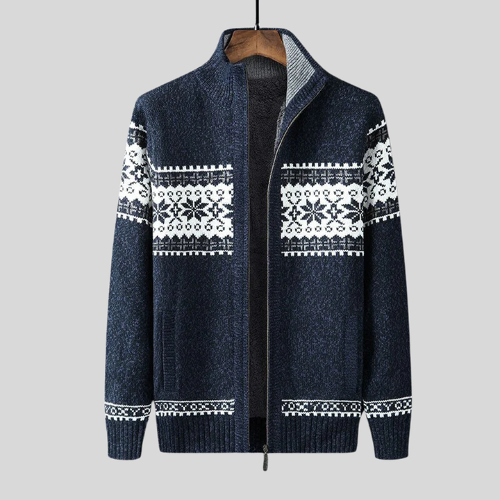 Thomas | Fair Isle Zip Up Mens Christmas Sweater