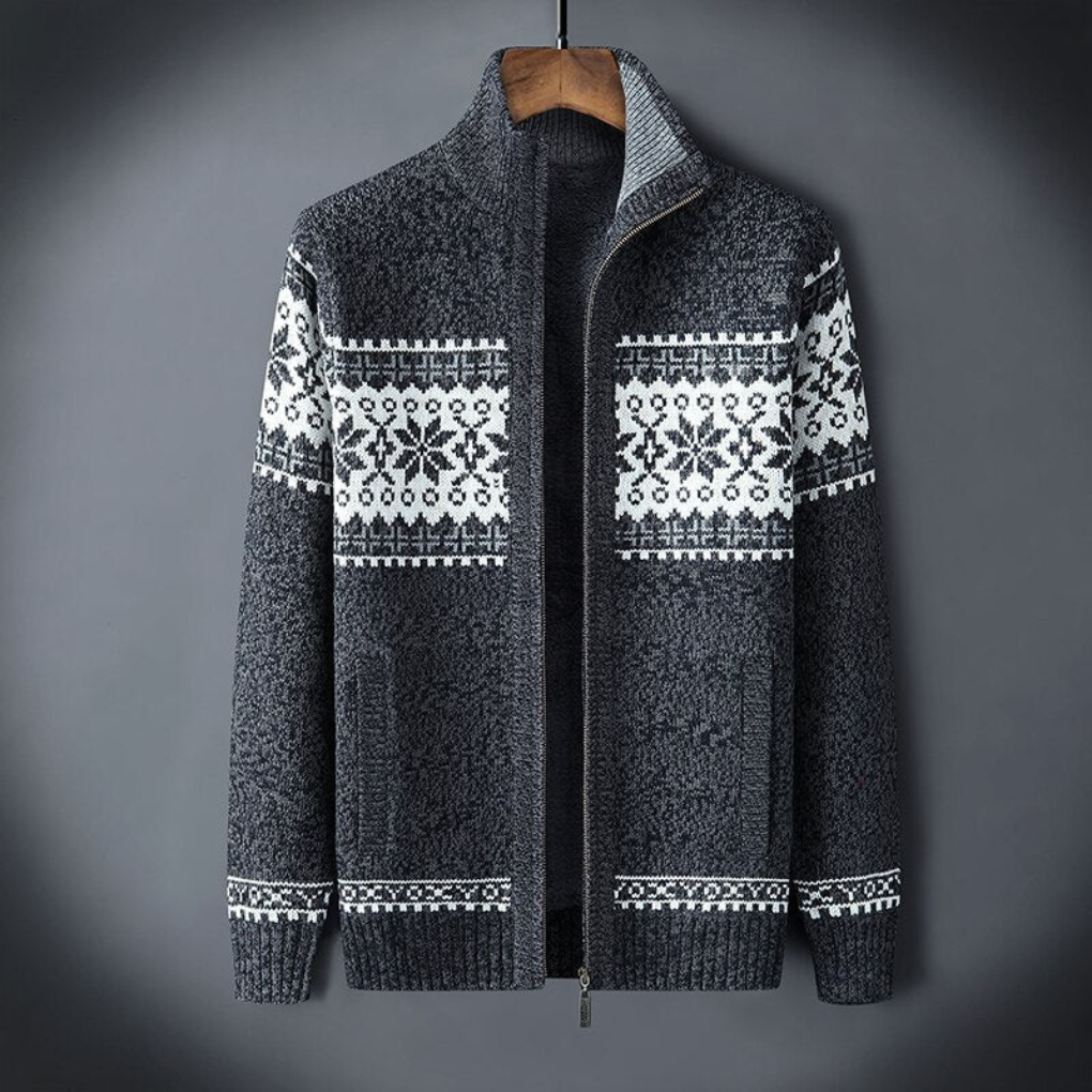 Thomas | Fair Isle Zip Up Mens Christmas Sweater