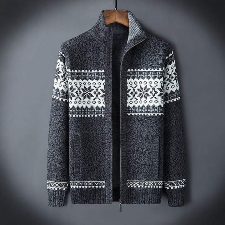 Thomas | Fair Isle Zip Up Mens Christmas Sweater