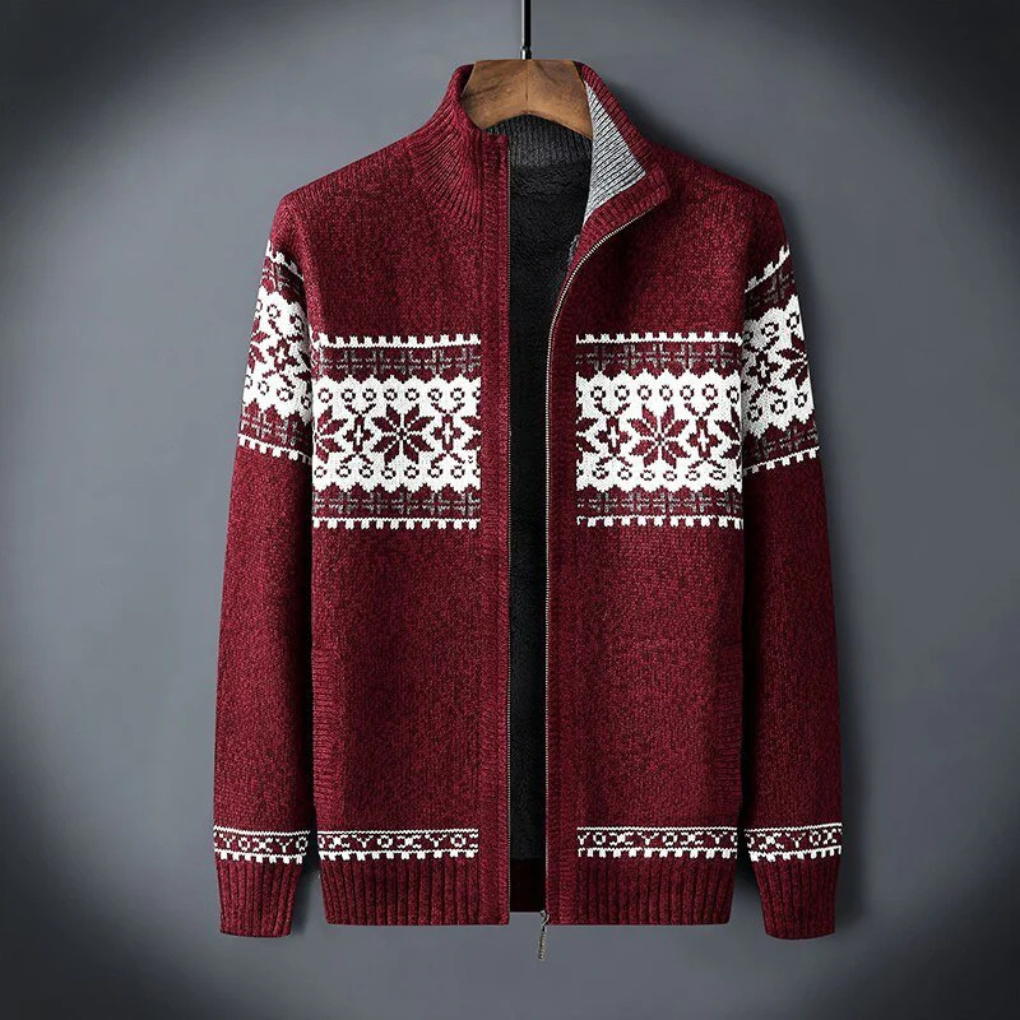 Thomas | Fair Isle Zip Up Mens Christmas Sweater