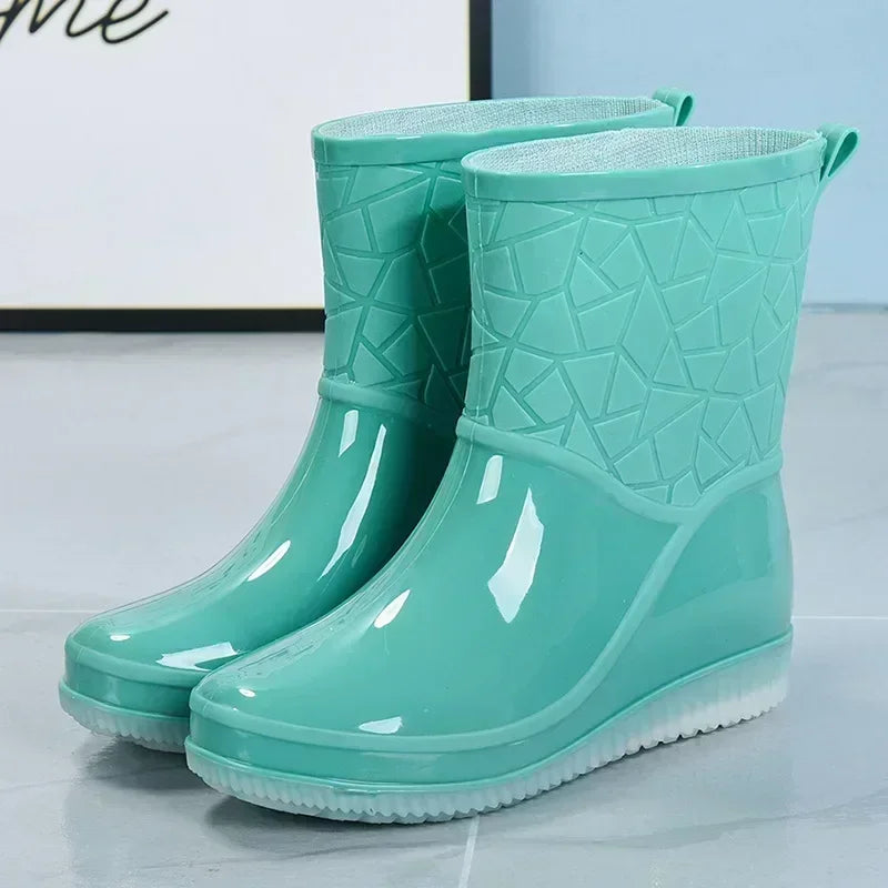 Virginia | Polished Textured Waterproof Rain Boots