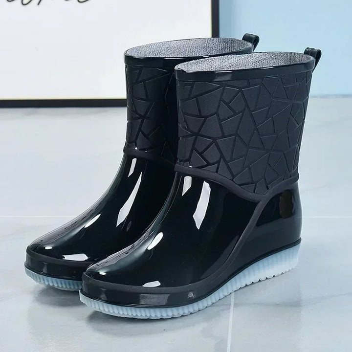 Virginia | Polished Textured Waterproof Rain Boots