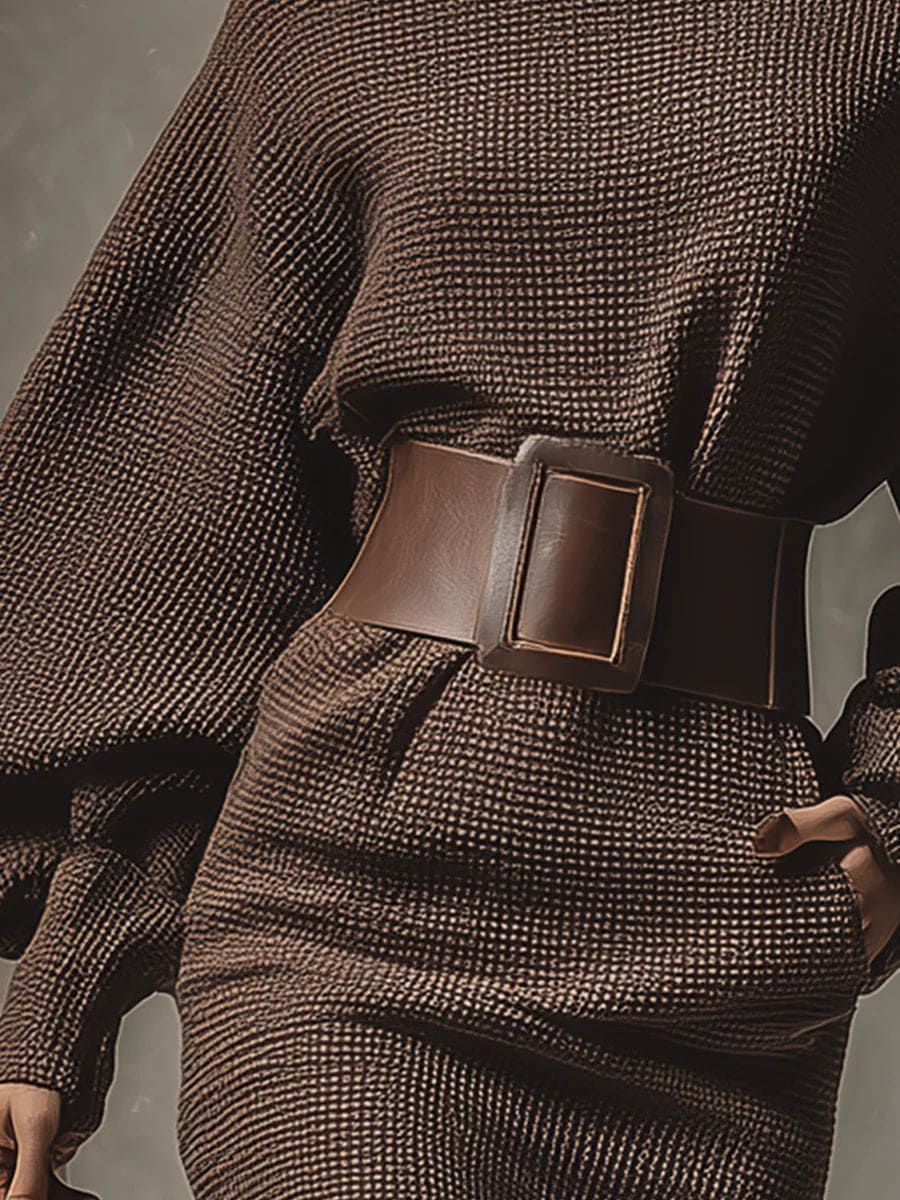 Virginia | Refined Balloon Sleeve Knit Sweater Dress