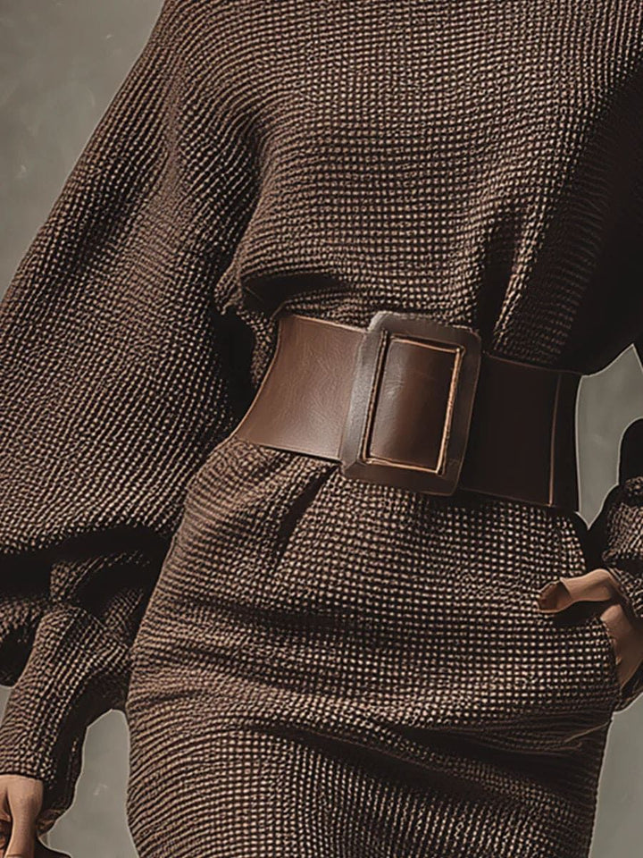 Virginia | Refined Balloon Sleeve Knit Sweater Dress