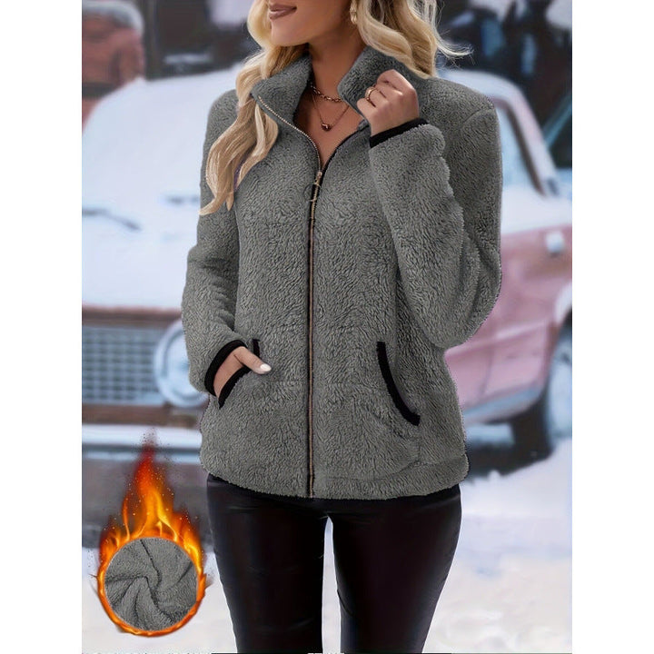 Virginia | Stand Collar Zip-Up Sherpa Jacket Women