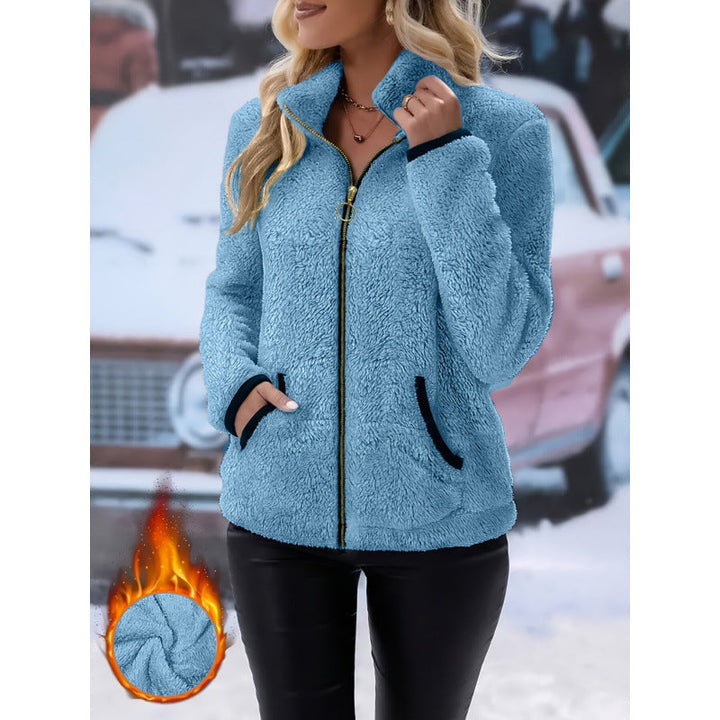 Virginia | Stand Collar Zip-Up Sherpa Jacket Women