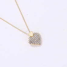 Load image into Gallery viewer, Diamond heart necklace and earrings
