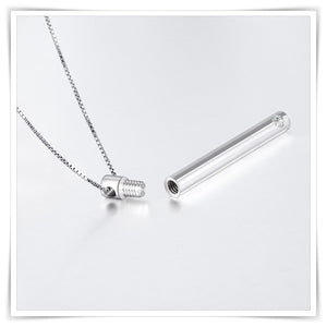 Titanium Steel Unisex Round Tube Urn Necklace