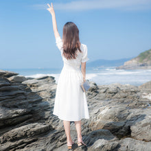 Load image into Gallery viewer, Over the Knee French White Retro Dress
