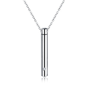 Titanium Steel Unisex Round Tube Urn Necklace