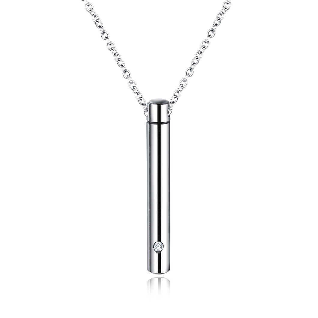 Titanium Steel Unisex Round Tube Urn Necklace