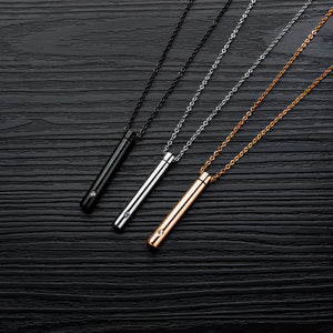 Titanium Steel Unisex Round Tube Urn Necklace