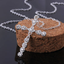 Load image into Gallery viewer, Crystal Cross 925 Silver Set

