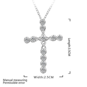 Crystal Cross 925 Silver Set