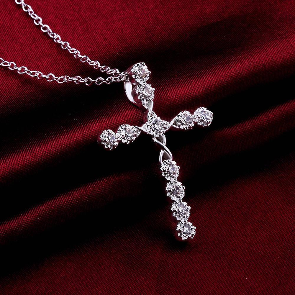 Crystal Cross 925 Silver Set