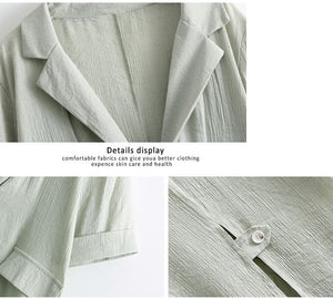 Koren Version Mid-sleeve Solid Color Three-piece Suit