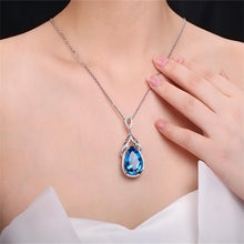Load image into Gallery viewer, Blue Topaz Water Drop Sapphire Jewelry Set
