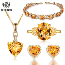 Load image into Gallery viewer, Yellow Sapphire Heart-shaped Jewelry Set
