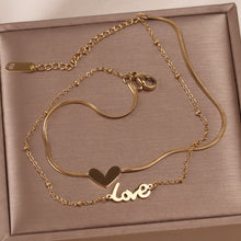 Load image into Gallery viewer, Double Layer Love Necklace-anklet Set
