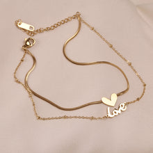 Load image into Gallery viewer, Double Layer Love Necklace-anklet Set
