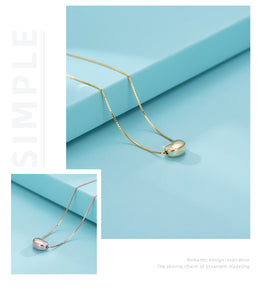 Classy Series Solid s925 Silver Bean Necklace