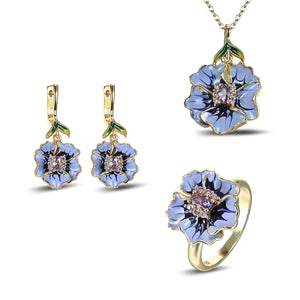 Elegant Flower Epoxy Jewelry Set
