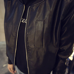 2022 Spring Korean Style Leather Jacket