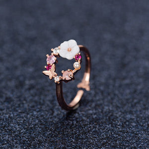 Pinduoduo Douyin Blossom Flower Butterfly Jewelry Set