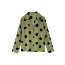 Load image into Gallery viewer, Polka Dot Hong Kong Style Chiffon Long-sleeved Shirt
