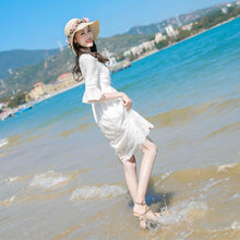 Load image into Gallery viewer, New Summer Mid-length White Chiffon Long Dress
