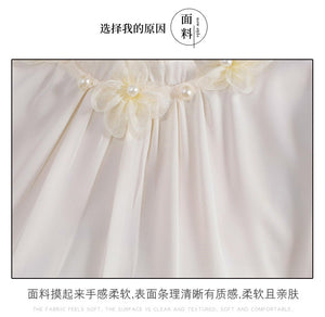 Short-sleeved chiffon shirt temperament thin top stand collar western style small shirt