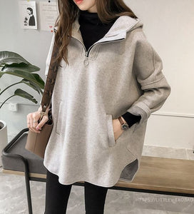 New Loose BF Wind Hooded Long-sleeved Jacket