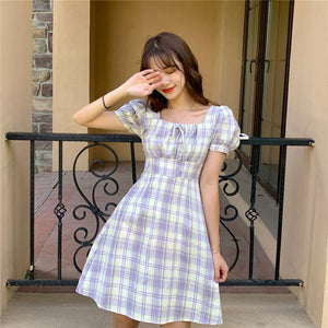 Flavor Plaid Sweet Super Fairy Forest Dress