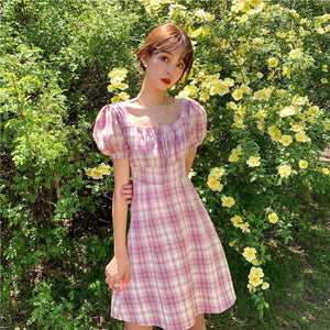 Flavor Plaid Sweet Super Fairy Forest Dress