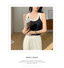 Load image into Gallery viewer, Knitted Camisole Korean Style Bottom Slim Contrast Color Inner Top
