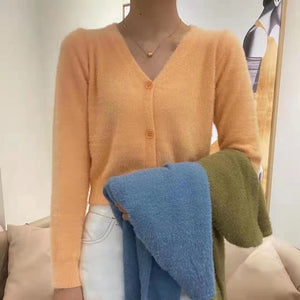 Korean Style Temperament V-neck Cardigan Sweater