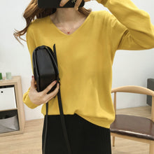 Load image into Gallery viewer, Multi-color V-neck Comfortable Long-sleeved Sweater
